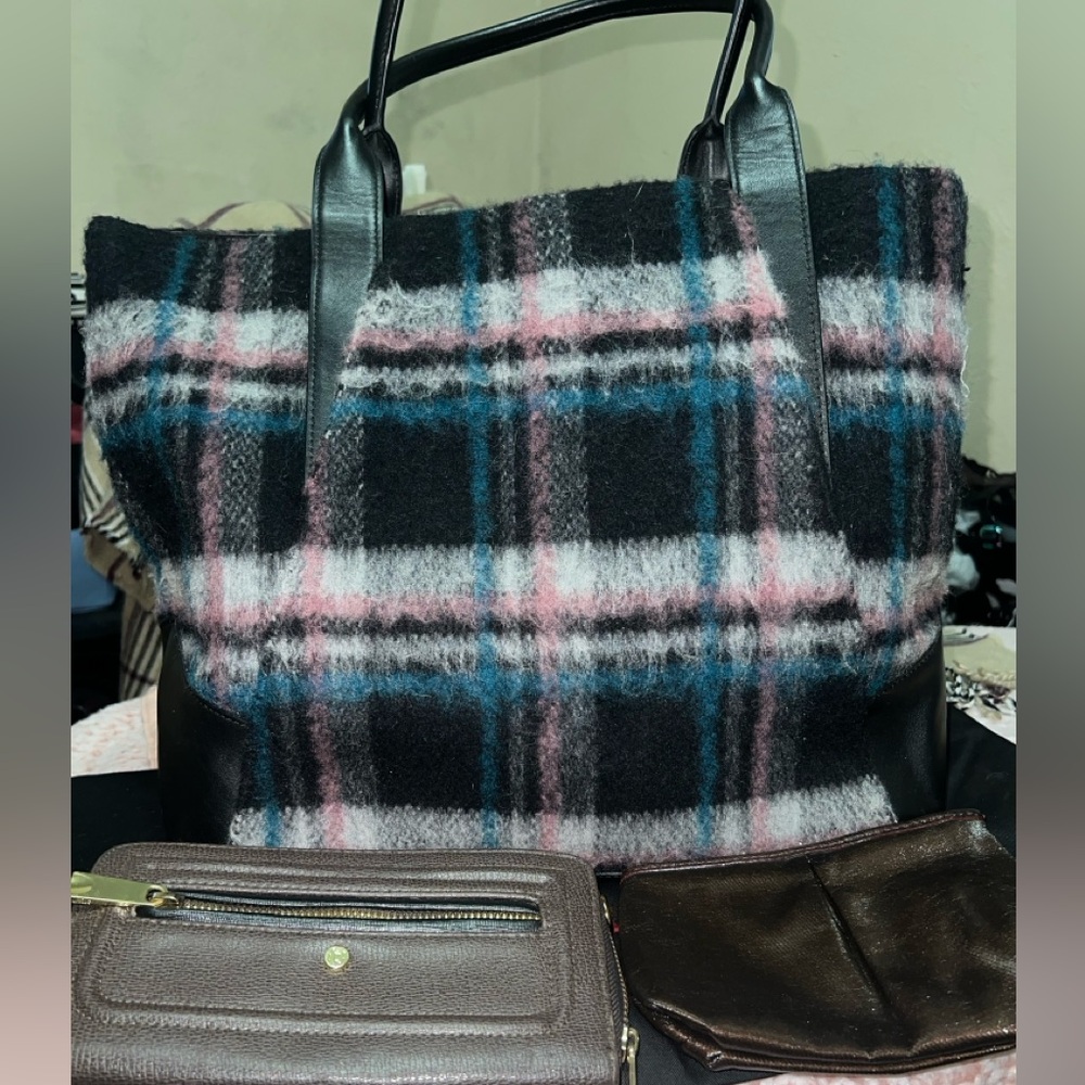Treasure&bond Ashton wool and leather Tote bag bundle